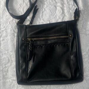 Sonoma Black Crossbody Bag with Braided Detail